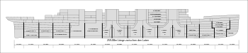 Structure of the Titanic and arrangement of the main bulkheads