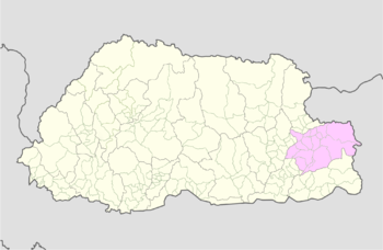 Placering af Trashigang dzongkhag i Bhutan