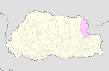 Placering af Trashiyangtse-distriktet i Bhutan