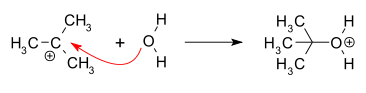 Recombination of carbocation with nucleophile