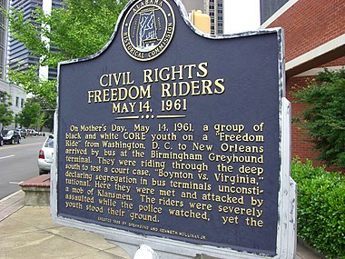 Sign in Birmingham honoring the Freedom Riders