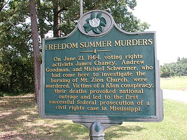Sign honoring the three murdered activists