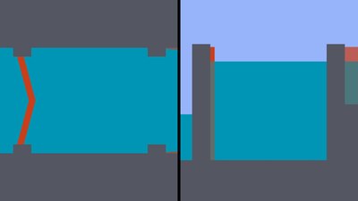 Play media file Computer animation showing the passing of a lock in a simplified way