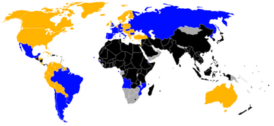 Kvalifikation til VM i fodbold i 1966   FIFA-medlemmer kvalificeret til VM (inkl. kolonier)   FIFA-medlemmer, der ikke kvalificerede sig   FIFA-medlemmer, der ikke deltog i VM   Lande, der ikke var medlem af FIFA i 1966  