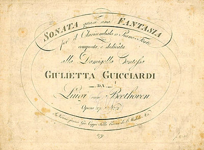 Titulní list prvního vydání partitury, které vydal Gio v roce 1802 ve Vídni. Cappi e Comp.