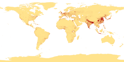 Die Verteilung der menschlichen Weltbevölkerung im Jahr 2018