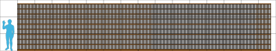 Dimensioni stimate di una versione stampata di Wikipedia (agosto 2010). Clicca qui per l'immagine aggiornata utilizzando i volumi di Encyclopædia Britannica.