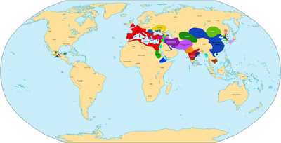 The global situation during the Pax Romana around the year 50 AD.