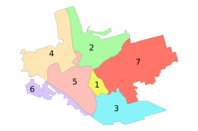 Karte der Rajone