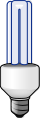 A compact fluorescent light bulb.