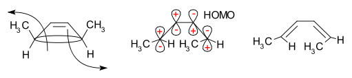 Dimethylcyclobutene ring opening mechanism frontier-orbital method