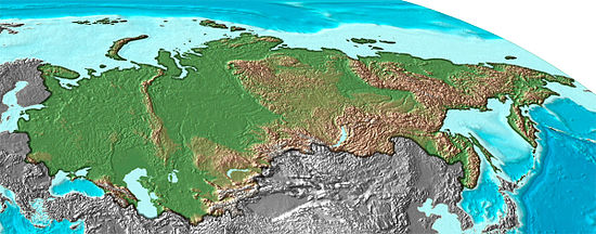 Physical map of the Soviet Union