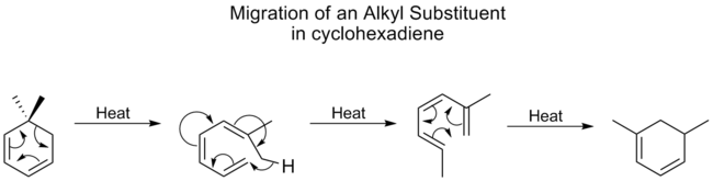 alkyl shift on cyclohexadiene