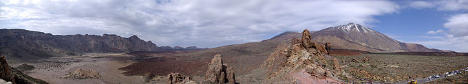 vedere panoramică a Las Cañadas del Teide