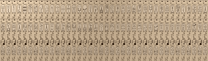 Disegno dei cartigli della Lista dei Re di Abido.