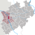 Lage der Stadt Duisburg in Nordrhein-Westfalen