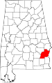 State map highlighting Barbour County