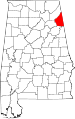 State map highlighting Cherokee County