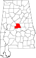 State map highlighting Chilton County
