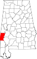 State map highlighting Choctaw County