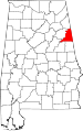 State map highlighting Cleburne County