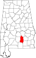 State map highlighting Crenshaw County