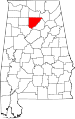 State map highlighting Cullman County