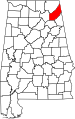 State map highlighting DeKalb County