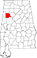 State map highlighting Fayette County