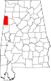 State map highlighting Lamar County