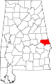 State map highlighting Lee County