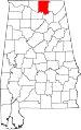 State map highlighting Madison County