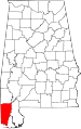 State map highlighting Mobile County