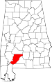 State map highlighting Monroe County