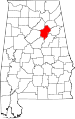 State map highlighting St. Clair County