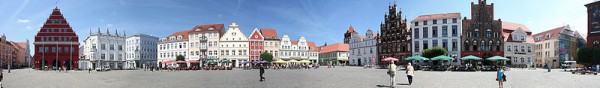 The historic market place of the Hanseatic and university town of Greifswald
