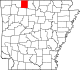 State map highlighting Boone County