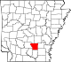 State map highlighting Cleveland County