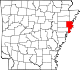 State map highlighting Crittenden County