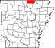 State map highlighting Fulton County