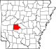 State map highlighting Garland County