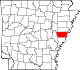 State map highlighting Lee County