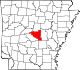 State map highlighting Pulaski County