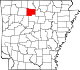 State map highlighting Searcy County