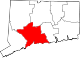 State map highlighting New Haven County