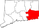 State map highlighting New London County