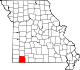 A state map highlighting Barry County in the southwestern part of the state.