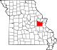 A state map highlighting Franklin County in the eastern part of the state.