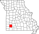 A state map highlighting Lawrence County in the southwestern part of the state.