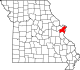 A state map highlighting Saint Louis County in the eastern part of the state.